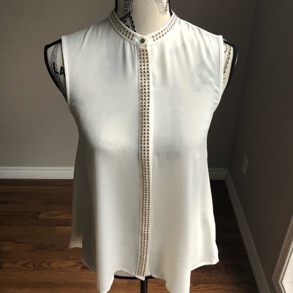 H&M Tops - Sleeveless studded hidden button blouse 4